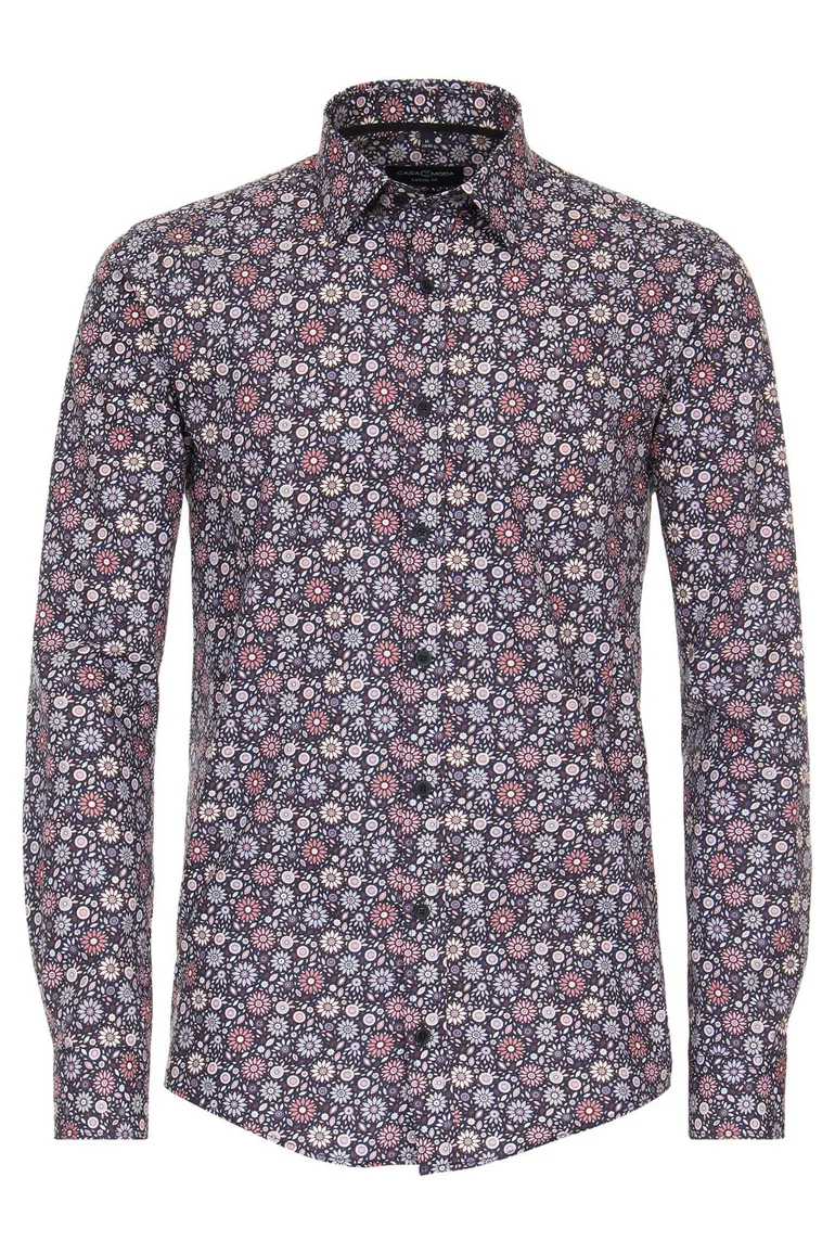 Casa Moda casual overhemd rood geprint katoen normale fit