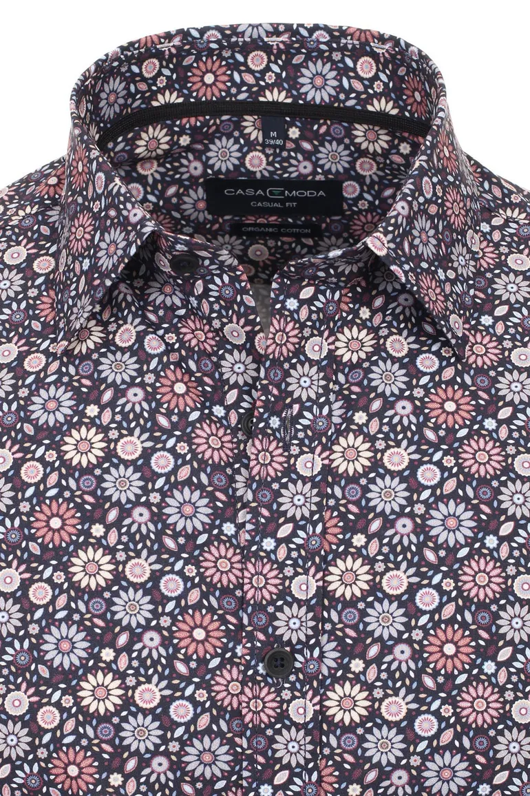 Casa Moda casual overhemd rood geprint katoen normale fit