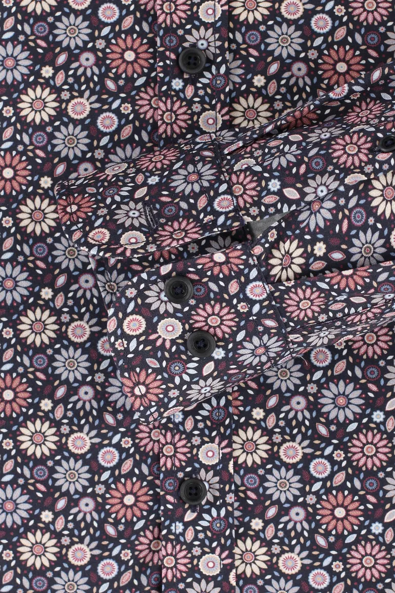 Casa Moda casual overhemd rood geprint katoen normale fit