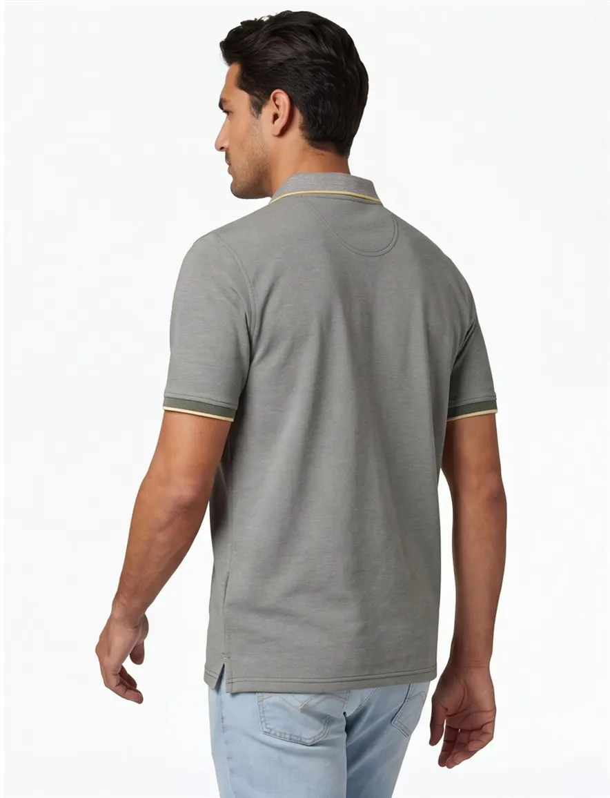 Casa Moda polo wijde fit groen katoen easy caze 3-knoops