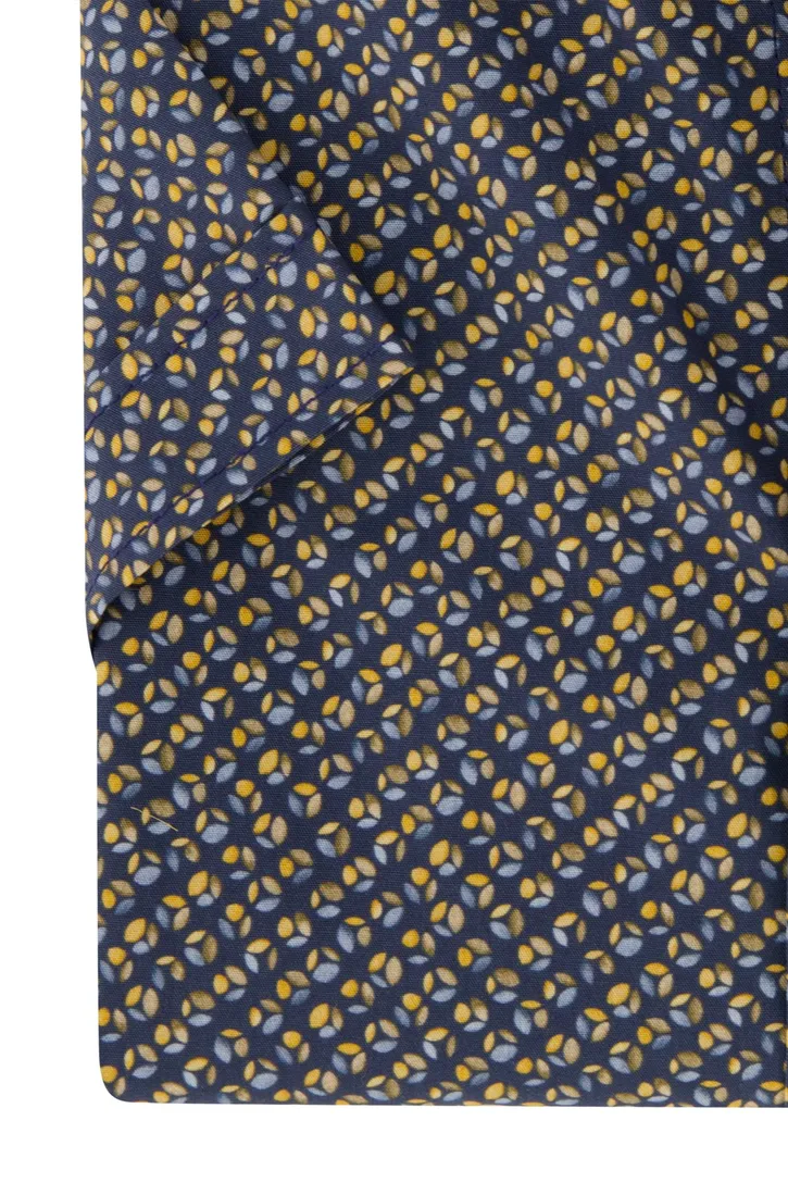 Donkerblauw geprint Casa Moda overhemd korte mouw
