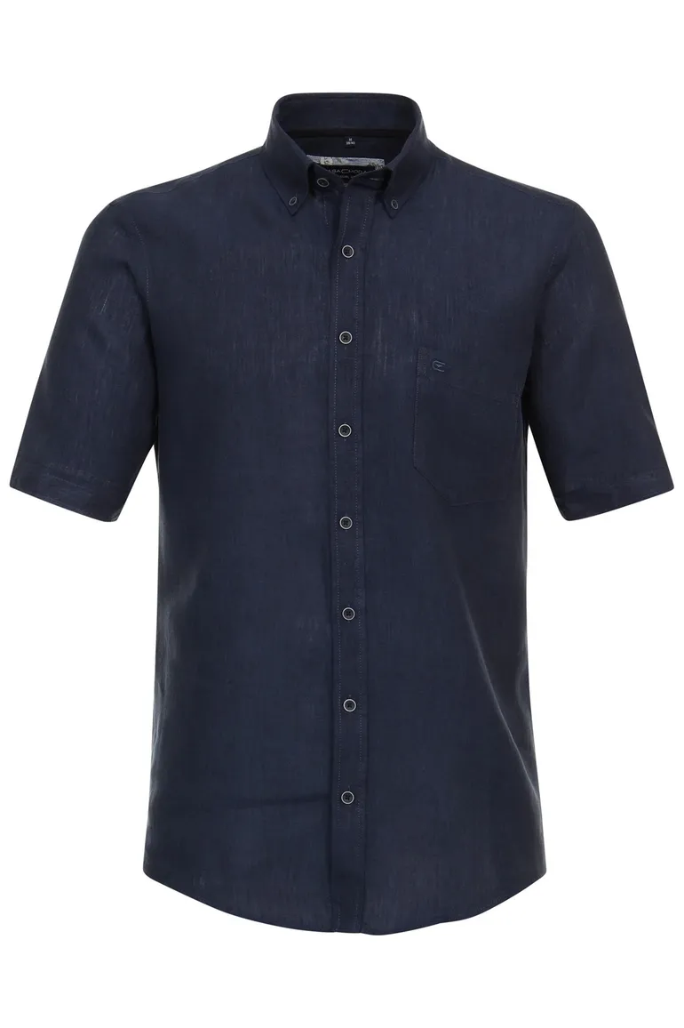 Casa Moda overhemd korte mouw wijde fit donkerblauw