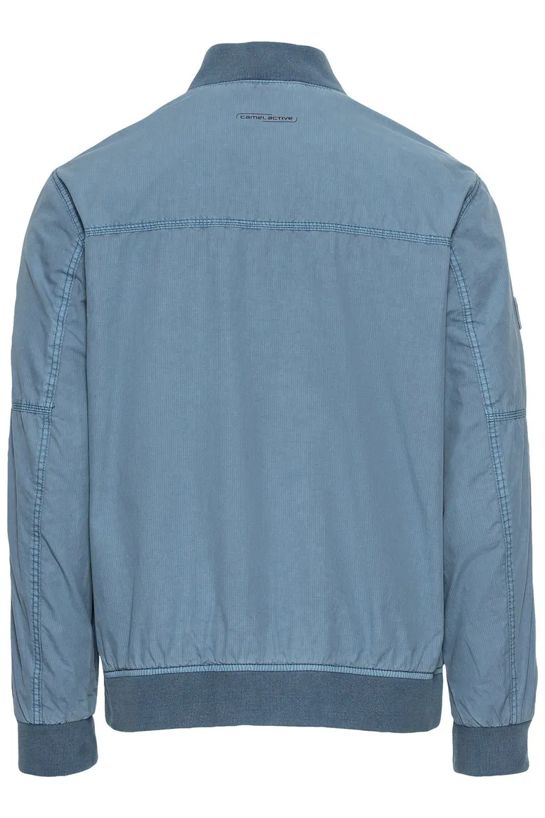 Camel Active tussenjas effen blauw rits + knoop wijde fit