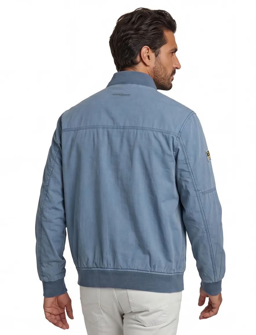 Camel Active tussenjas effen blauw rits + knoop wijde fit