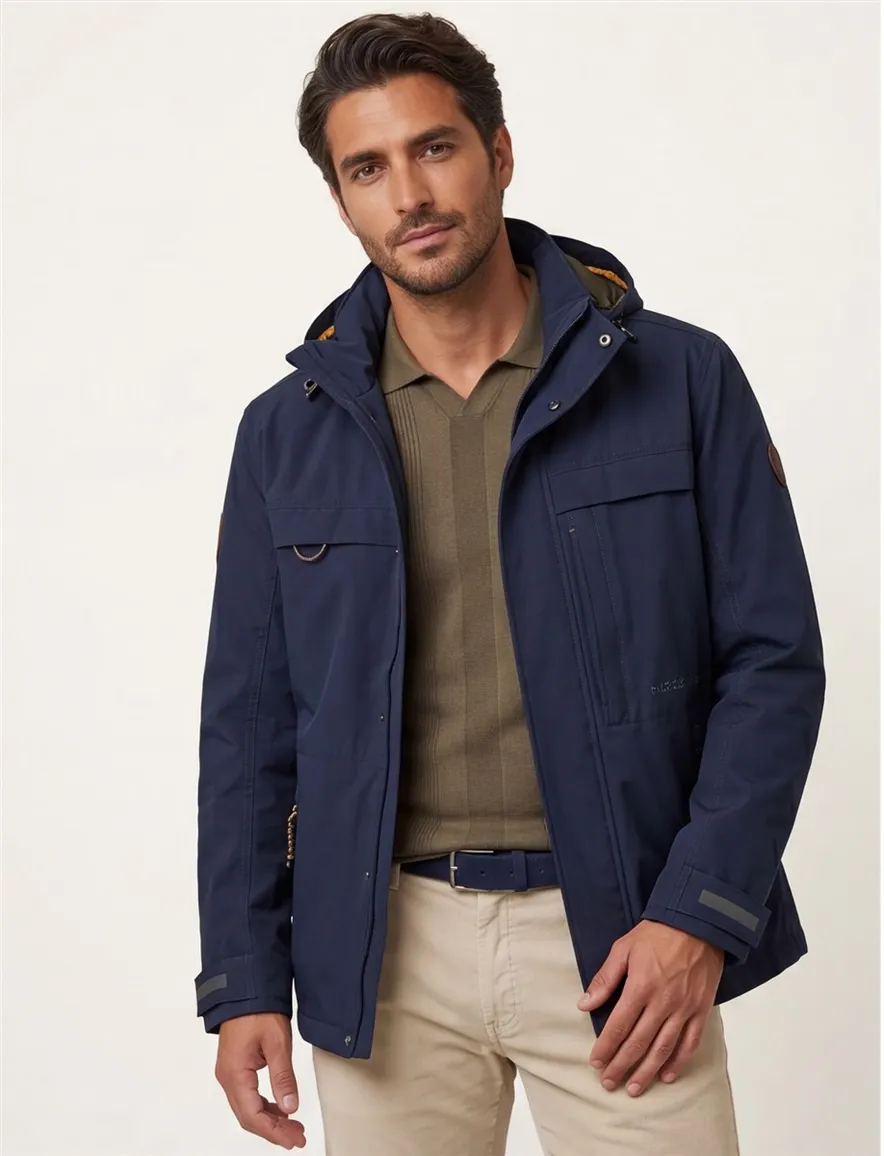 Camel Active tussenjas donkerblauw borstzak