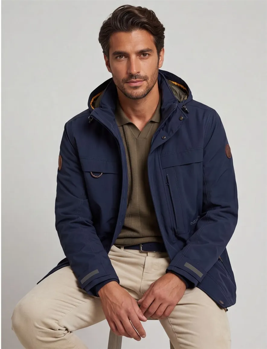 Camel Active tussenjas donkerblauw borstzak