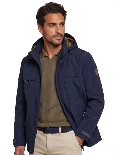 Camel Active Camel Active tussenjas navy dubbele borstzak wijde fit