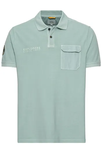 Camel Active Camel Active polo wijde fit groen katoen effen