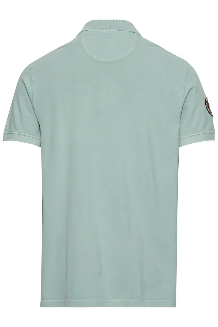 katoenen Camel Active polo effen groen wijde fit