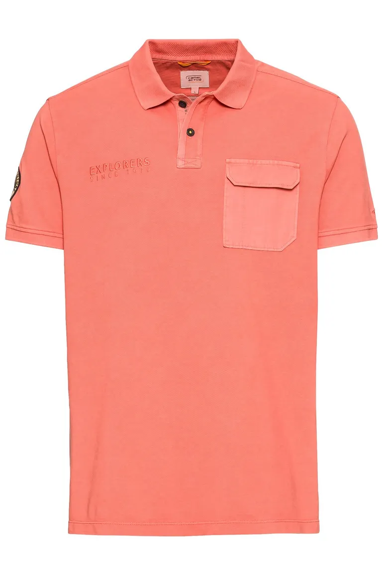 Camel Active polo wijde fit oranje effen