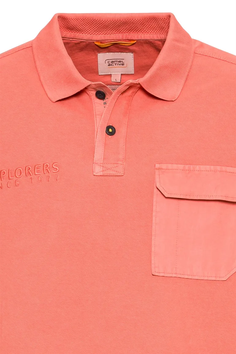 Camel Active polo wijde fit oranje effen