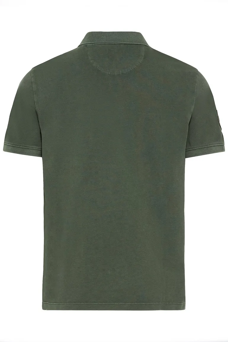 Camel Active poloshirt donkergroen borstzak
