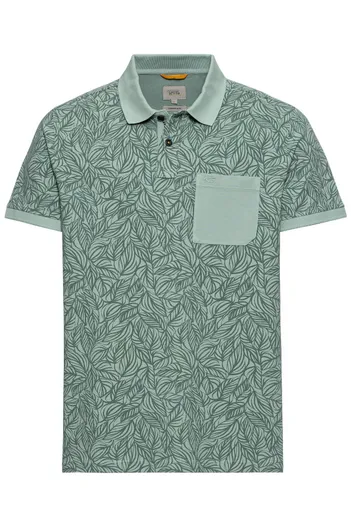 Camel Active Camel Active polo wijde fit groen katoen