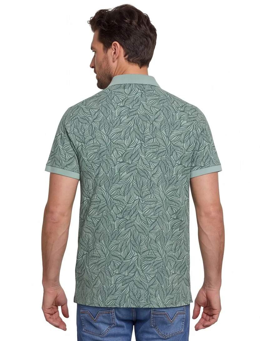 Camel Active polo wijde fit groen katoen