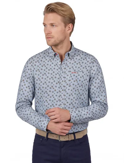 New Zealand New Zealand overhemd normale fit blauw geprint