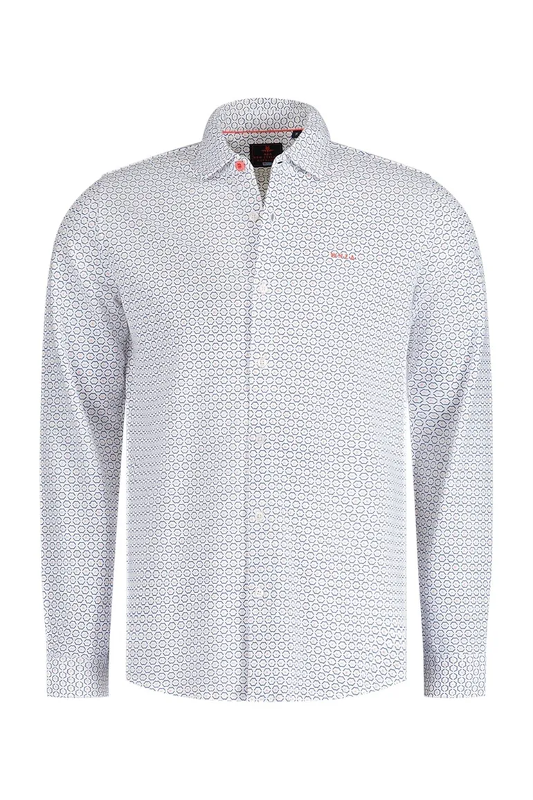 New Zealand casual overhemd normale fit creme geprint