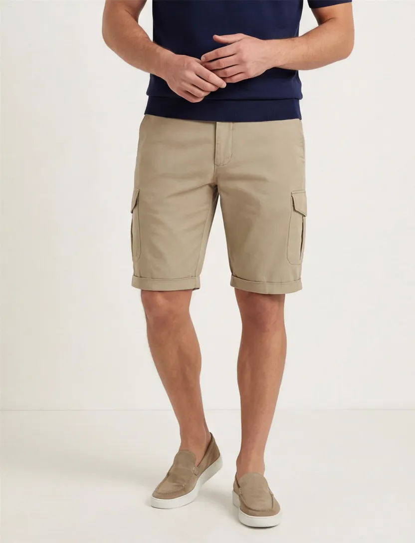 Effen beige New Zealand korte broek Luitpold