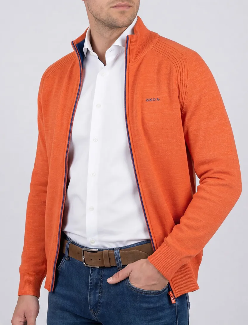 gemêleerd New Zealand vest oranje rits