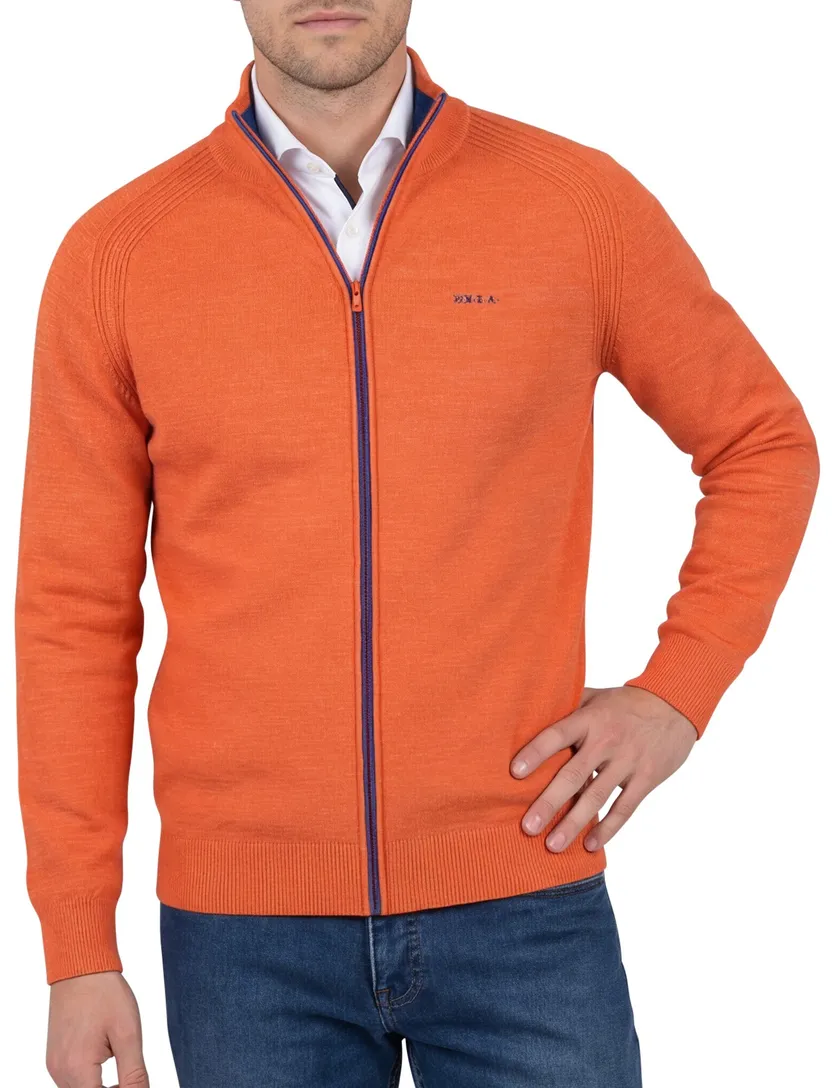 gemêleerd New Zealand vest oranje rits
