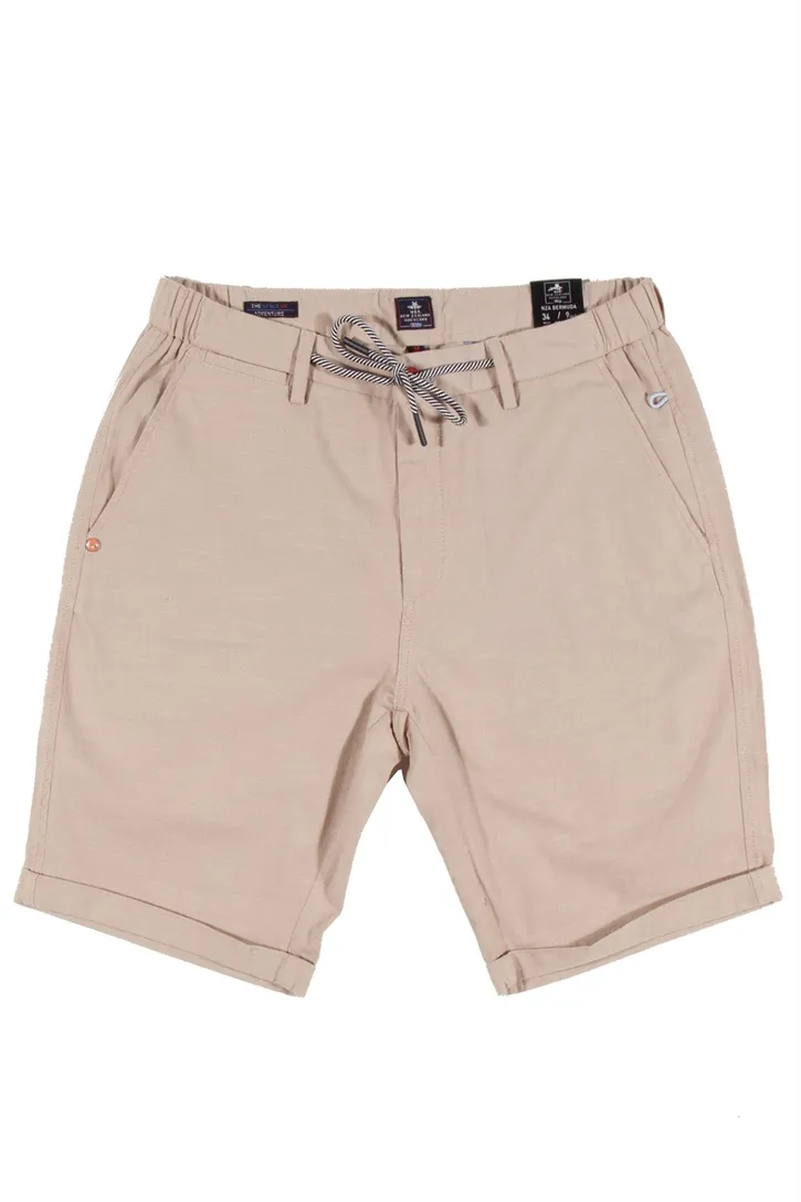 katoenen New Zealand korte broek beige effen