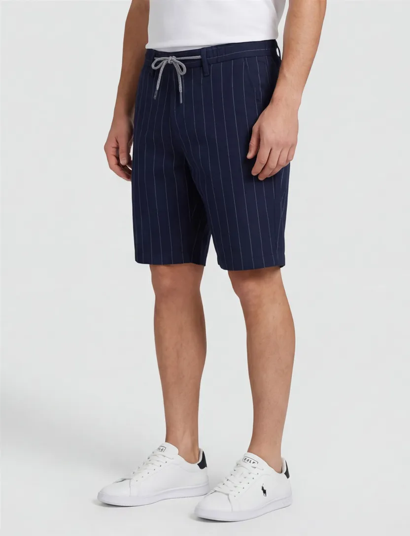 donkerblauwe New Zealand korte broek gestreept