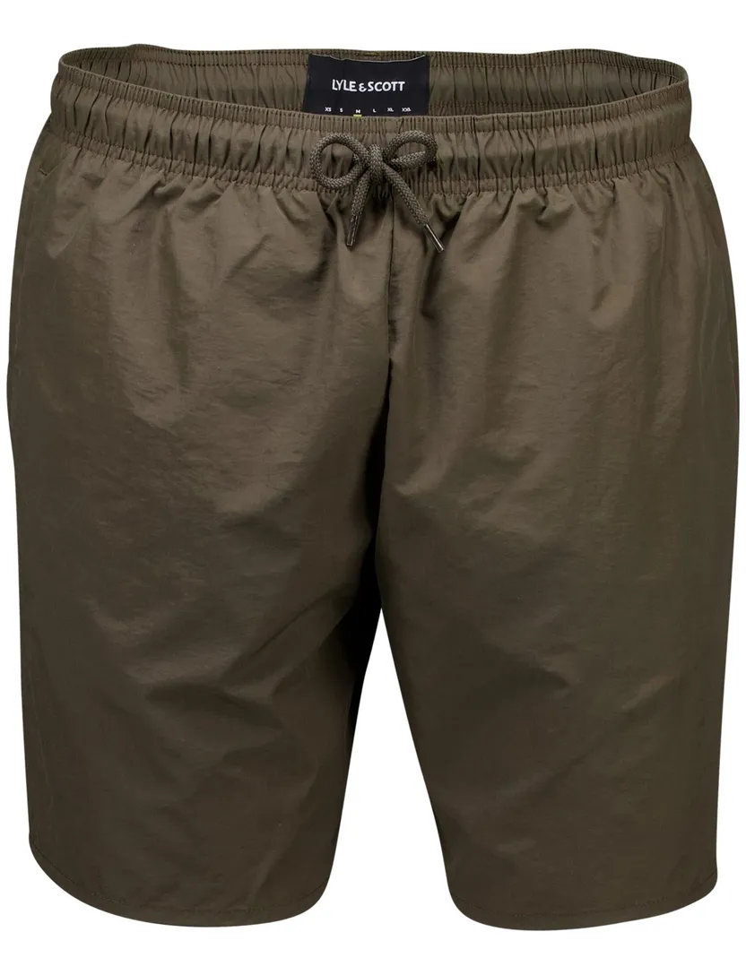 zwembroek Lyle & Scott khaki effen polyamide