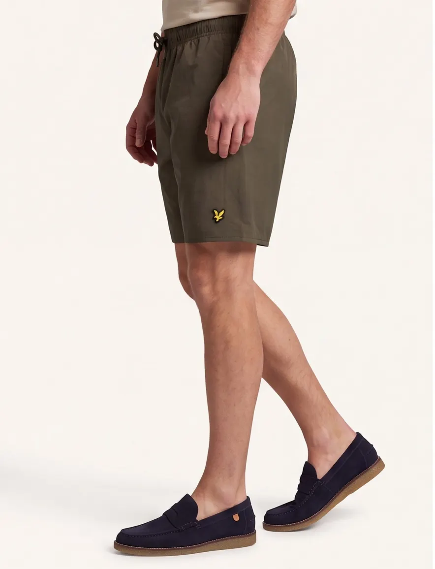 Lyle & Scott zwembroek khaki effen