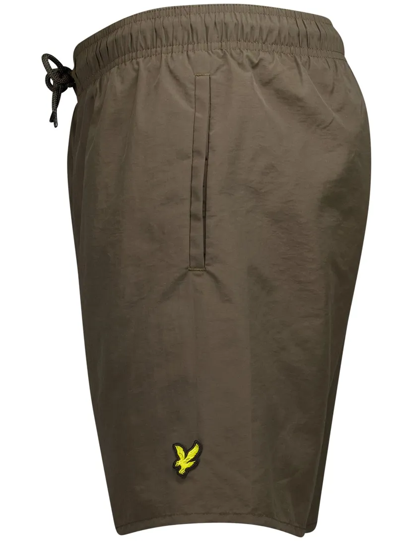 zwembroek Lyle & Scott khaki effen polyamide