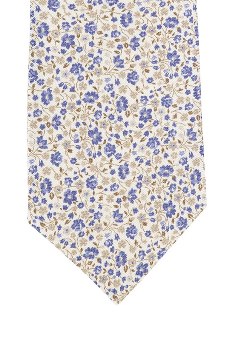 profuomo stropdas blauw geprint