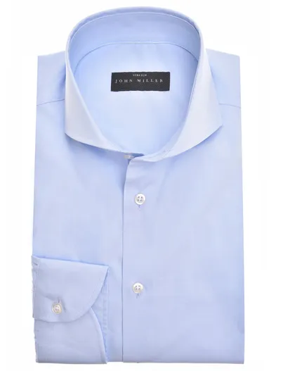 John Miller John Miller casual overhemd Tailored Fit lichtblauw