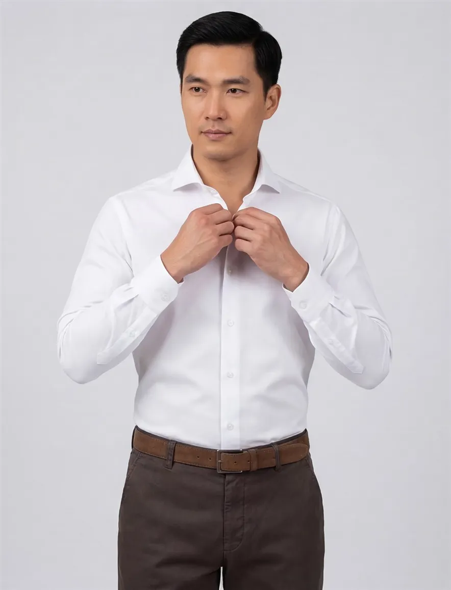 John Miller overhemd Tailored Fit wit