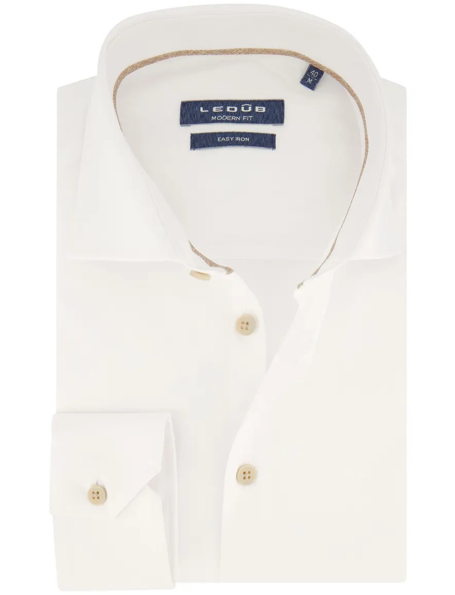 business overhemd wit Ledub Modern Fit New