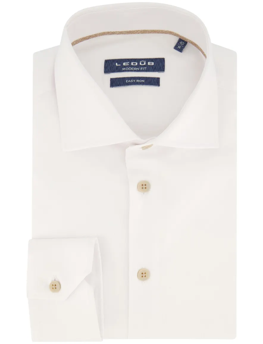business overhemd wit Ledub Modern Fit New