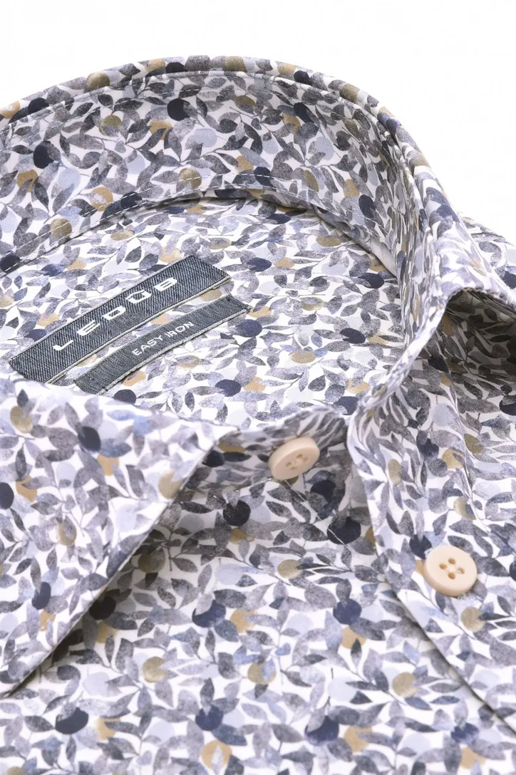 Zakelijk Ledub overhemd Modern Fit blauw geprint