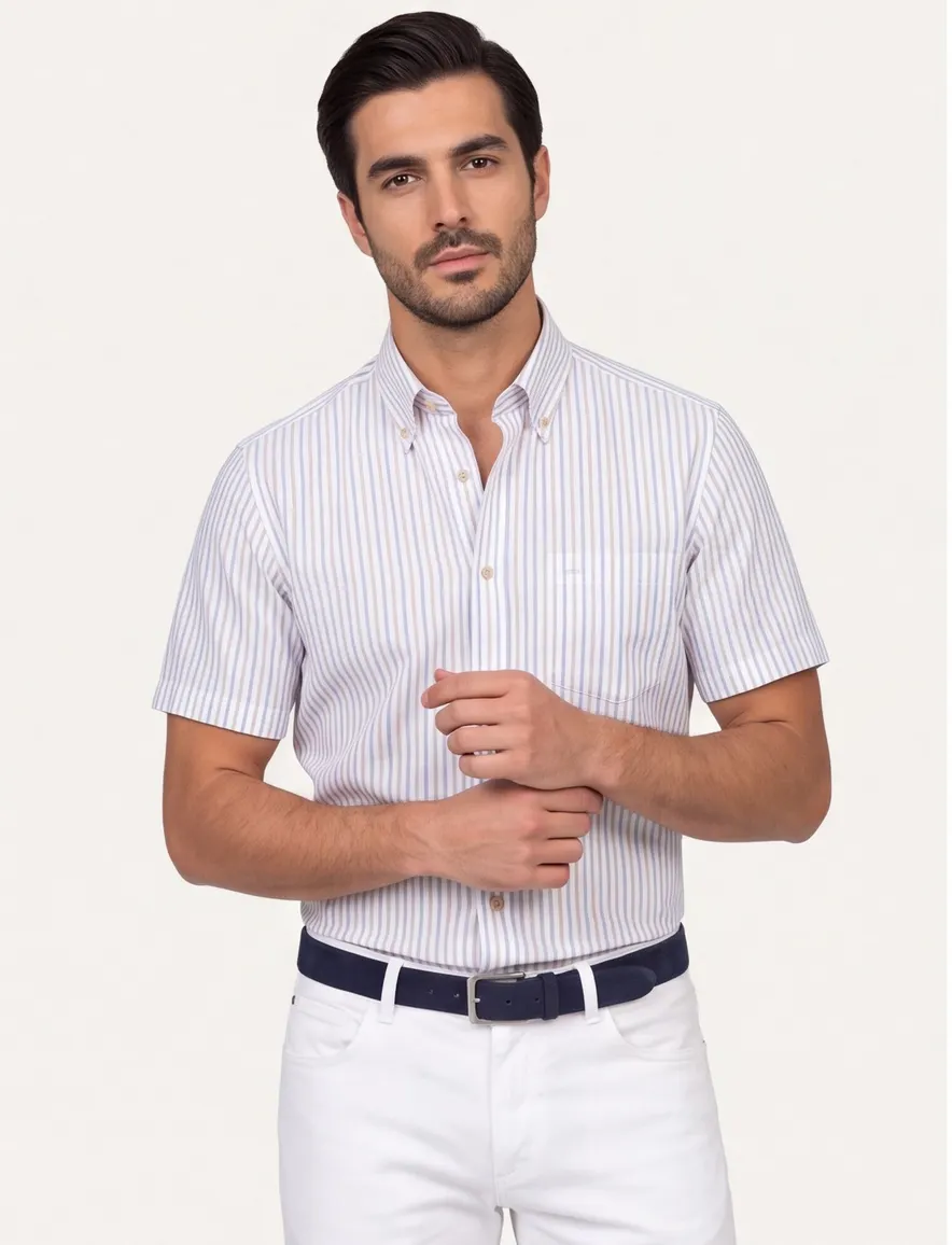 overhemd korte mouw wit Ledub Modern Fit New