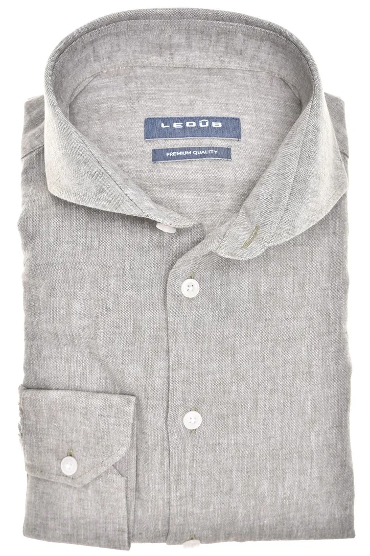 Ledub premium quality overhemd groen/bruin