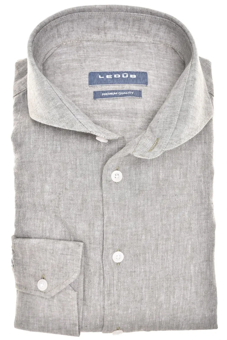 Ledub premium quality overhemd groen/bruin