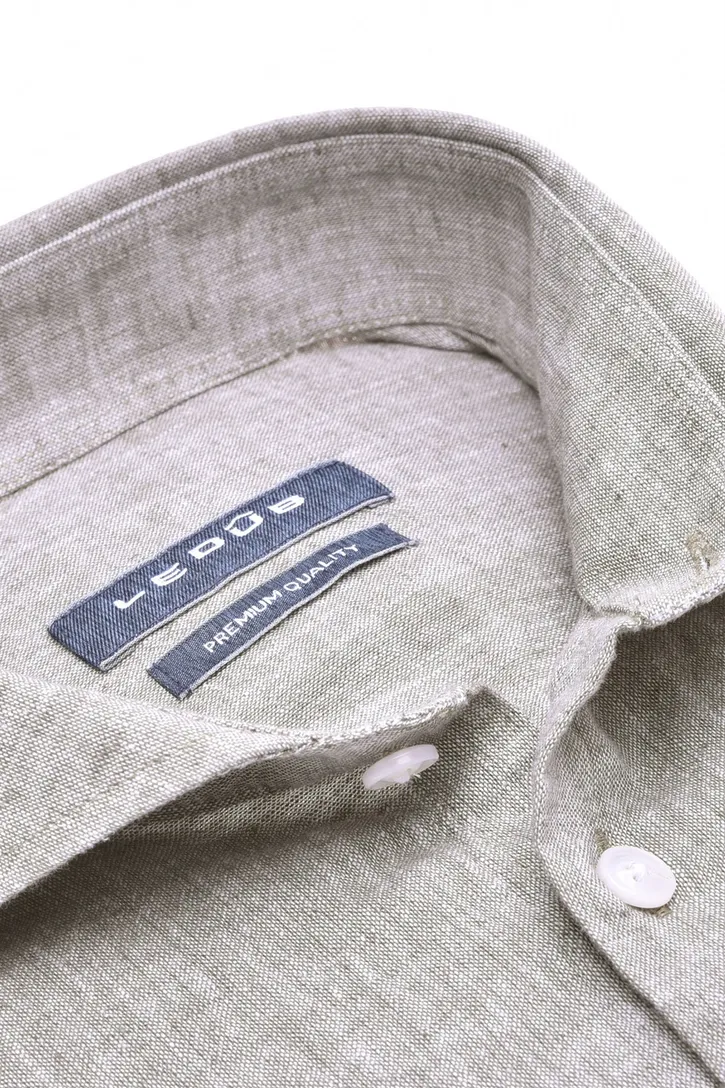 Ledub premium quality overhemd groen/bruin
