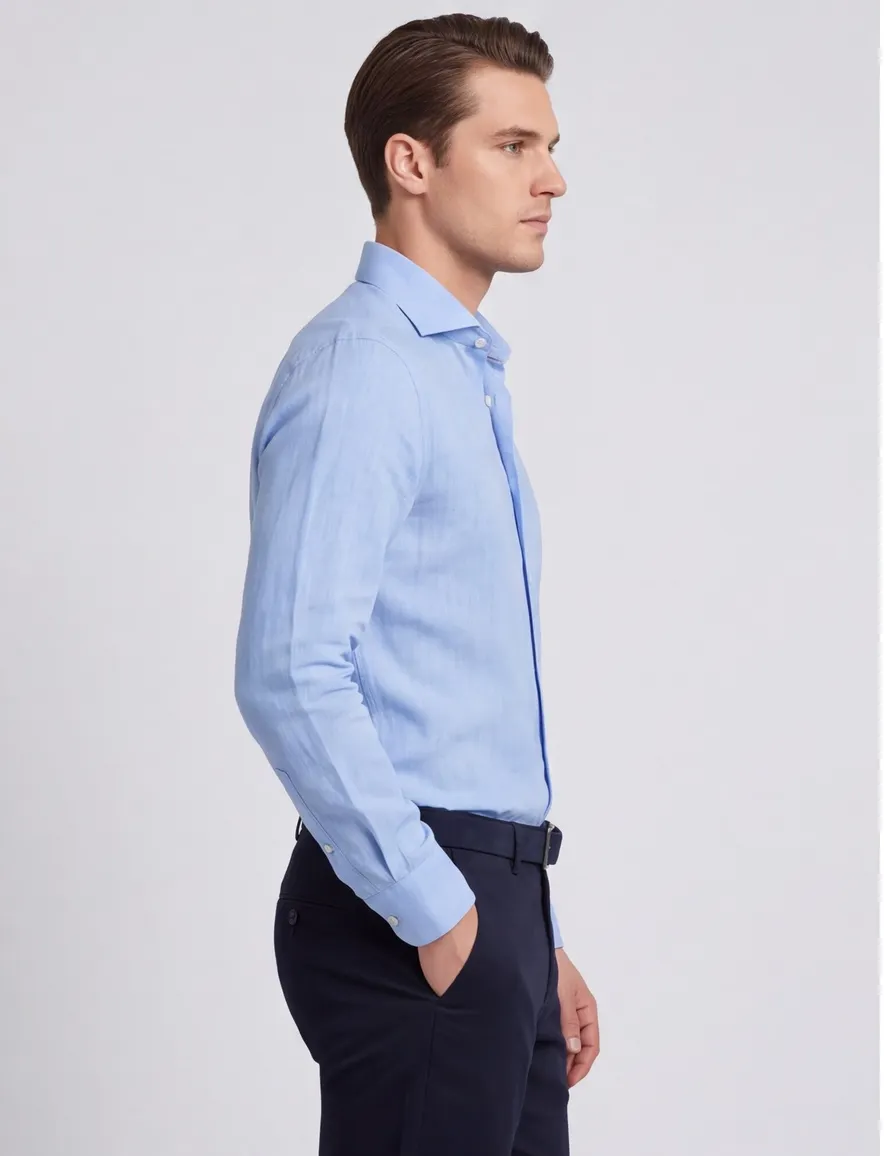 Ledub modern fit New casual overhemd lichtblauw