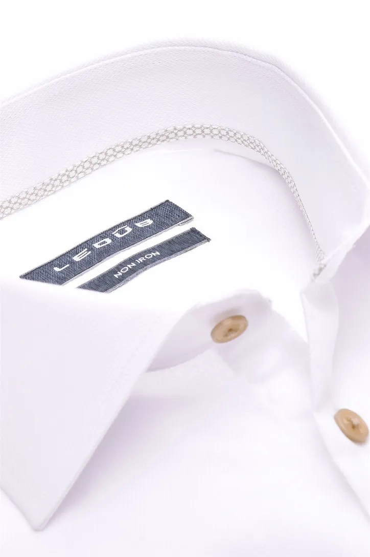 Overhemd mouwlengte 7 Ledub Modern Fit New wit effen