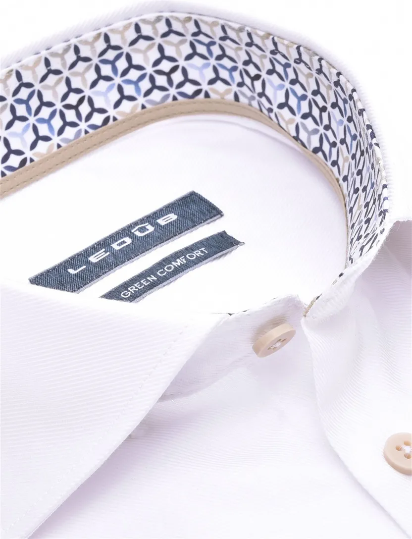 Business overhemd Ledub Modern Fit New wit effen
