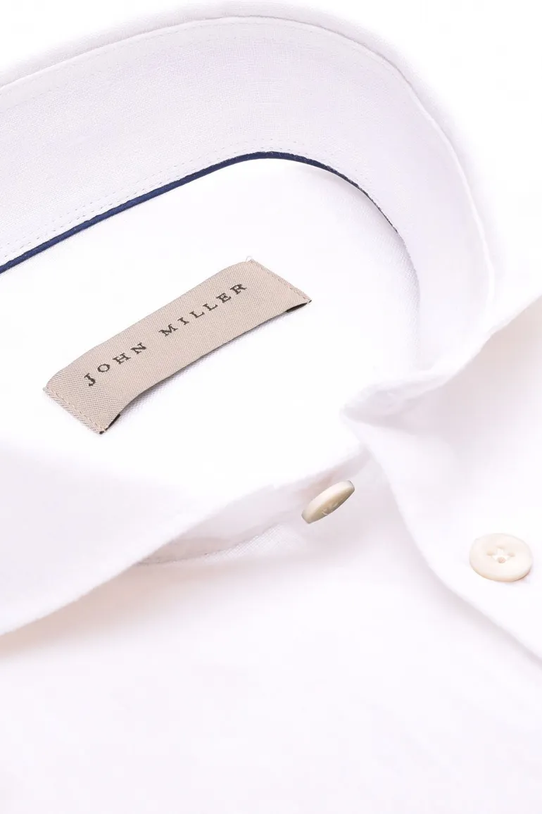 John Miller business overhemd Tailored Fit wit effen linnen