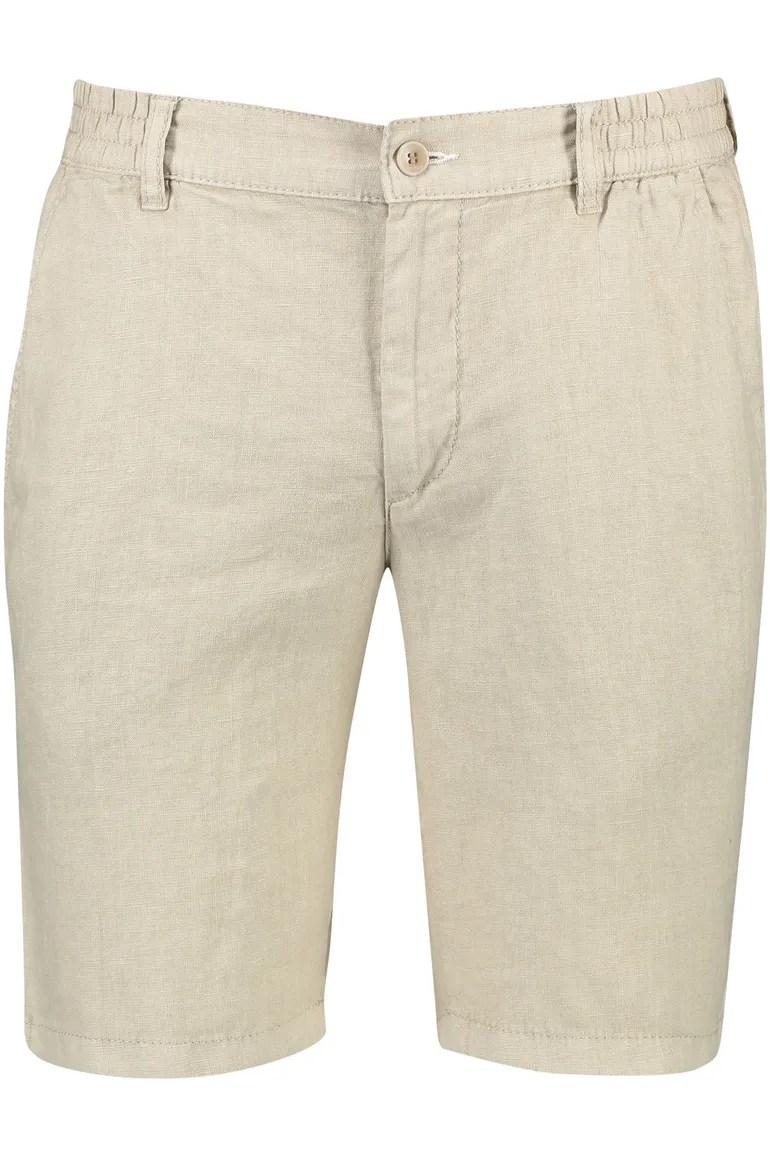 Brax korte broek effen beige linnen normale fit