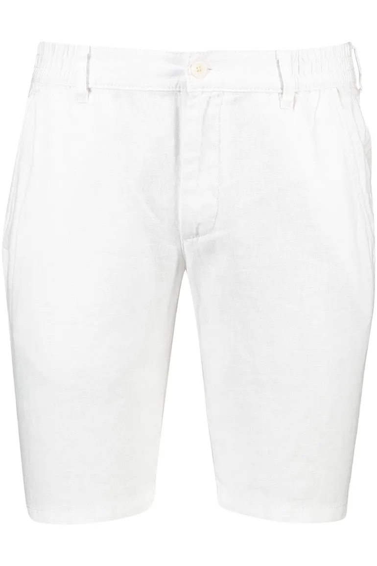Brax korte broek nromale fit wit effen linnen