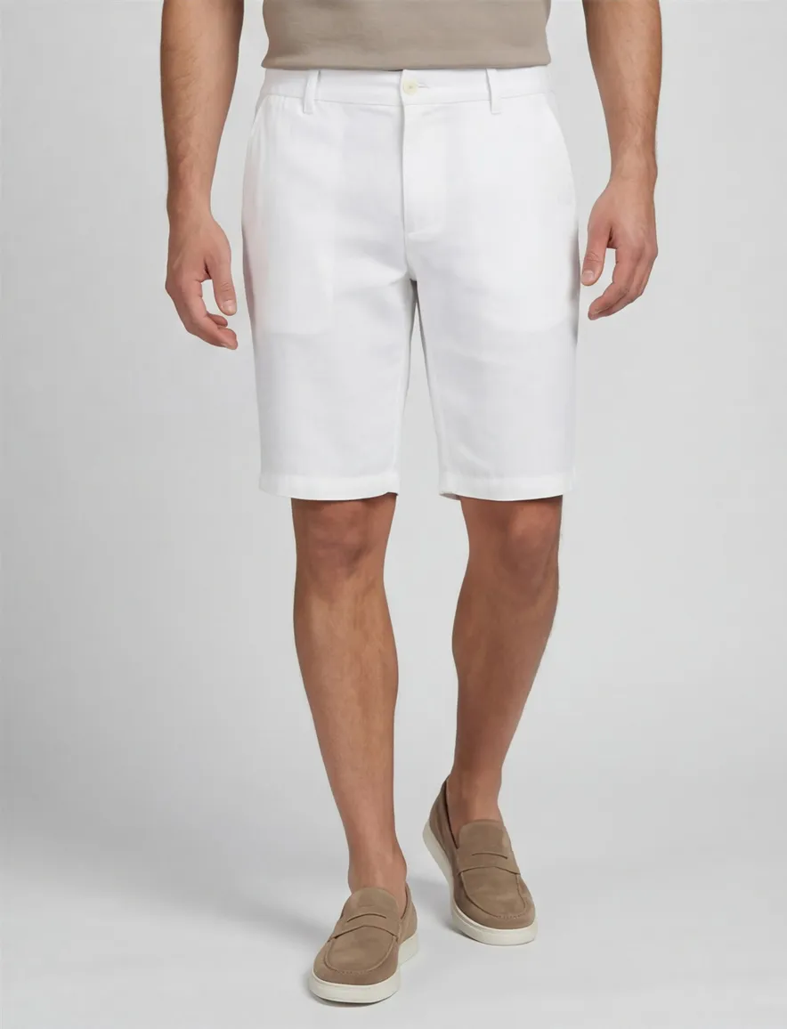 Brax korte broek nromale fit wit effen linnen