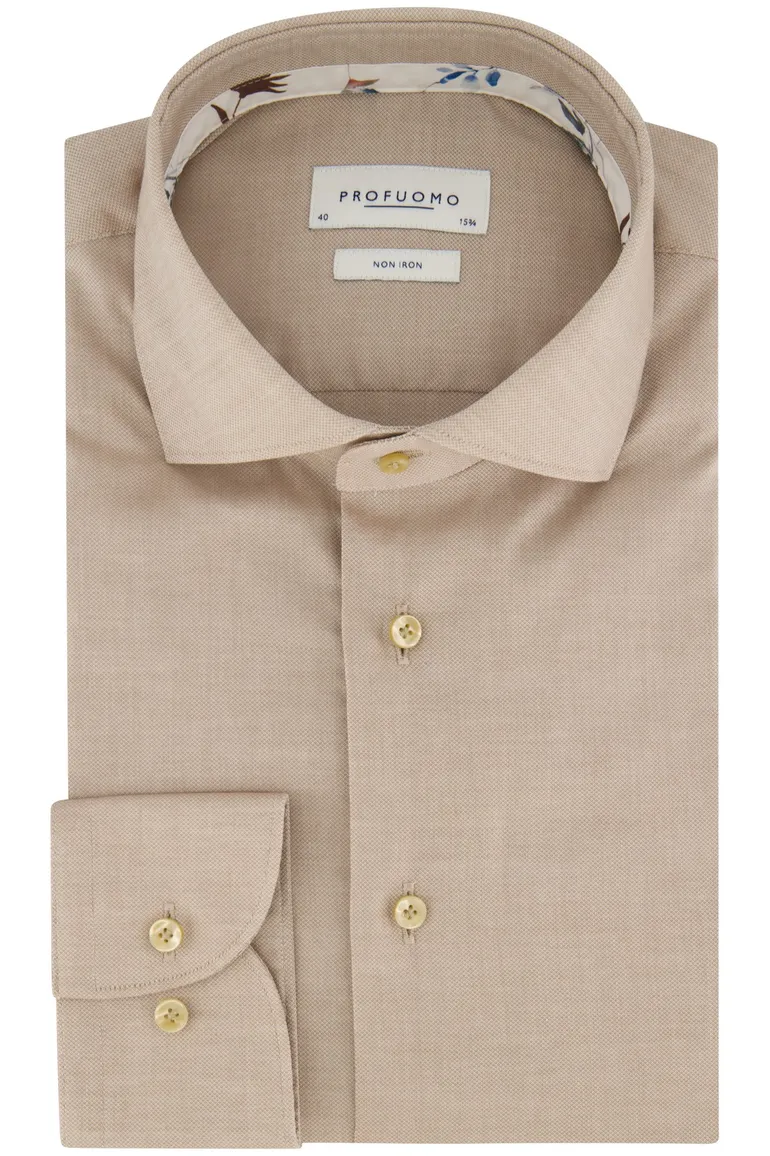 Profuomo overhemd beige non iron