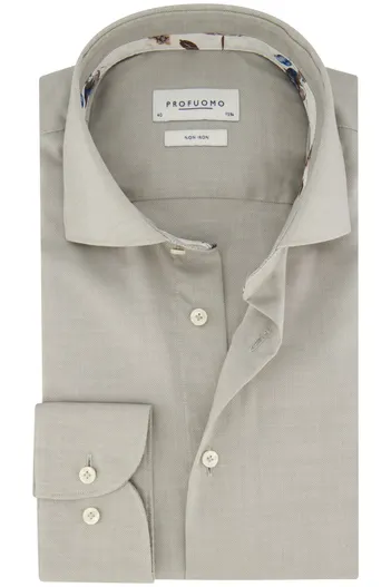 Profuomo Profuomo groen overhemd slim fit katoen strijkvrij