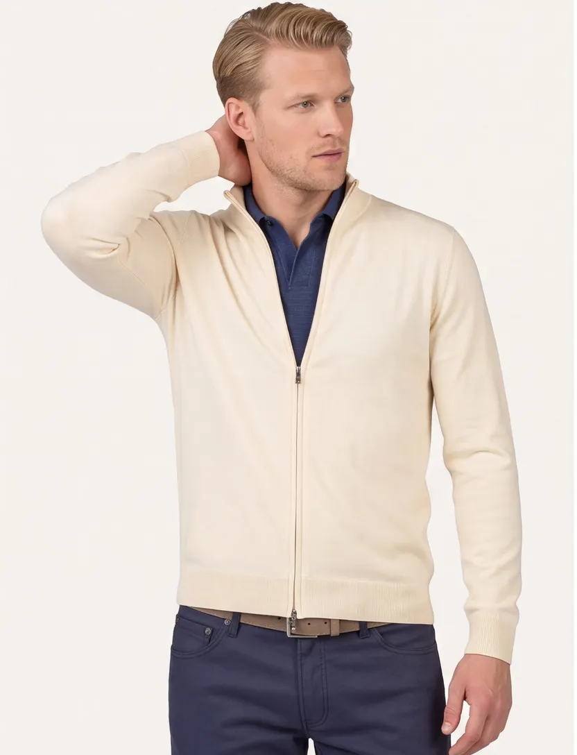 katoenen vest Profuomo geel normale fit