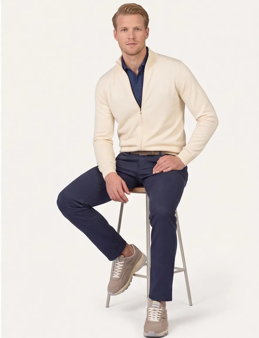 Profuomo vest geel normale fit katoen