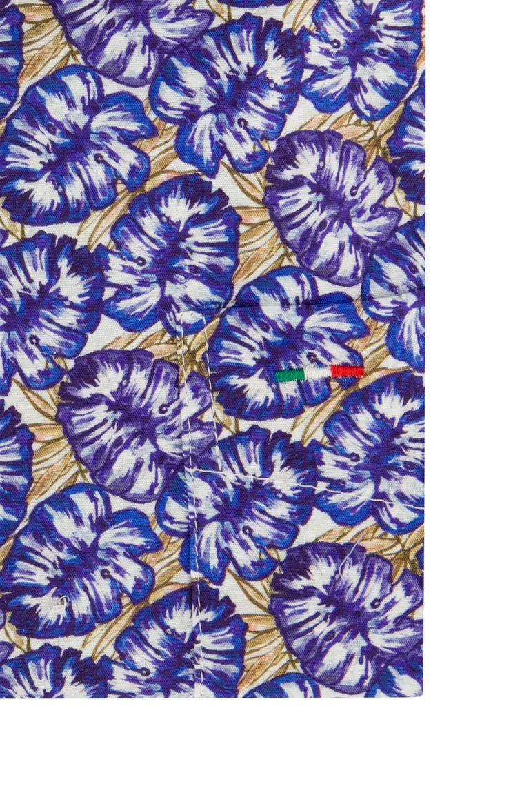 Portofino overhemd bloemenprint blauw